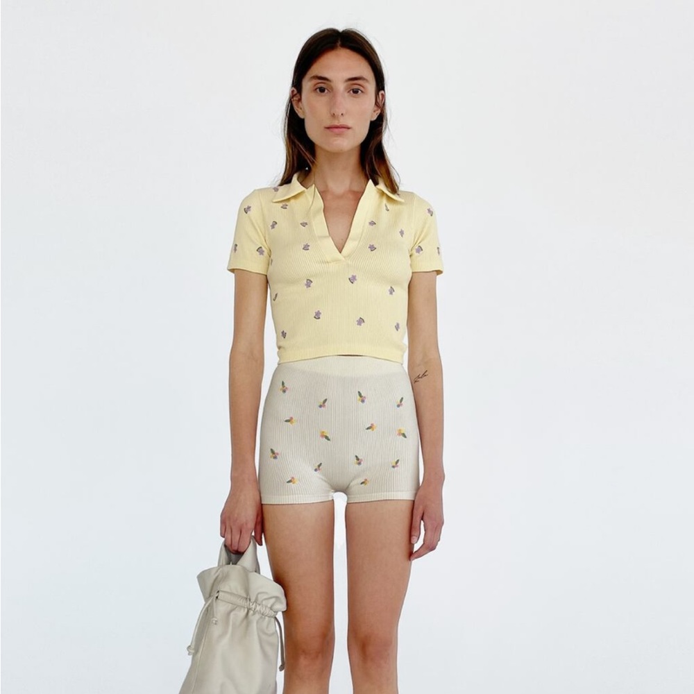 Zara embroidered crop top
